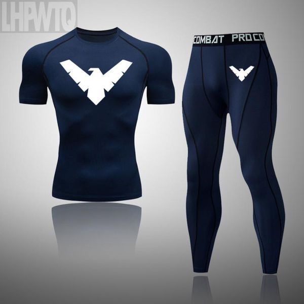 men's sportswear compression sport suit male fitness gym sports set elastic sportwear nightwing workout running sports clothes, Black;blue
men's sportswear compression sport suit male fitness gym sports set elastic sportwear nightwing workout running sports clothes, Black;blue