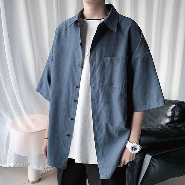 fdfklak 2020 korean trend summer short-sleeved men's shirt large size -5xl loose solid color camisas casual harajuku shirts, White;black
fdfklak 2020 korean trend summer short-sleeved men's shirt large size -5xl loose solid color camisas casual harajuku shirts, White;black