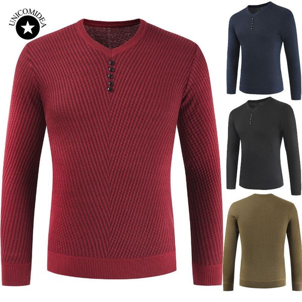 fashion men sweater warm v neck buttons pullover new slim fit long sleeve mens sweaters korean autumn spring pull homme, White;black 
fashion men sweater warm v neck buttons pullover new slim fit long sleeve mens sweaters korean autumn spring pull homme, White;black