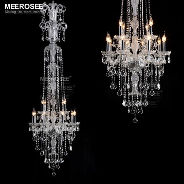 Luxury Crystal Chandelier Lighting Fixture Clear Large Modern Crystal Pendant Light Lustres Hanging Lamp Suspension Fast Shipping Md2456b