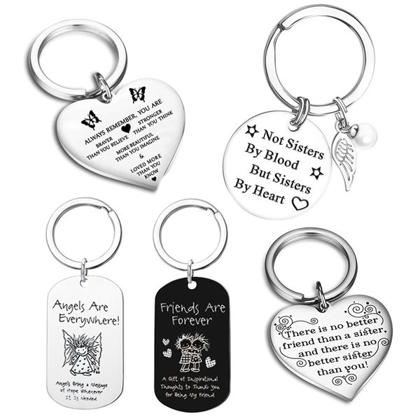 friends keychain keyring "not sisters by blood but sisters by heart" friendship jewelry gift for women girls key chain ring, Silver
friends keychain keyring "not sisters by blood but sisters by heart" friendship jewelry gift for women girls key chain ring, Silver