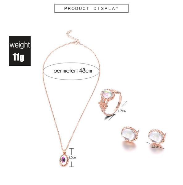 dazzling gem trend jewelry combination set fashion european and american new necklace earring ring set wholesale, Silver
dazzling gem trend jewelry combination set fashion european and american new necklace earring ring set wholesale, Silver