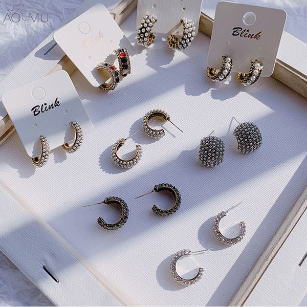 aomu korean new s925 sterling silver pin full pearl colorful crystal rhinestone small round circle stud earrings for women, Golden;silver
aomu korean new s925 sterling silver pin full pearl colorful crystal rhinestone small round circle stud earrings for women, Golden;silver