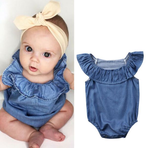 summer cute brief solid blue ruffles sleeveless toddlers kids infant newborn baby girls denim rompe jumpsuit outfit sunsuit 0-2t
summer cute brief solid blue ruffles sleeveless toddlers kids infant newborn baby girls denim rompe jumpsuit outfit sunsuit 0-2t