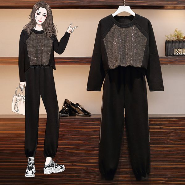 jsxdhk new women oversize loose sweatshirt two piece set spring luxury diamonds knitted sweater and casual pencil pants set, White
jsxdhk new women oversize loose sweatshirt two piece set spring luxury diamonds knitted sweater and casual pencil pants set, White