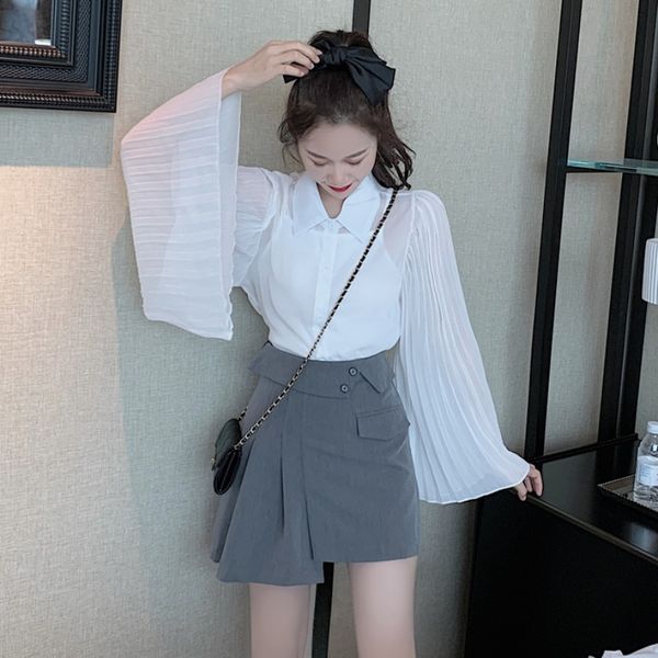 women dresses hepburn style temperament goddess fan two-piece suit super fairy all-match long-sleeved sunscreen shirt high waist irregular s, White
women dresses hepburn style temperament goddess fan two-piece suit super fairy all-match long-sleeved sunscreen shirt high waist irregular s, White
