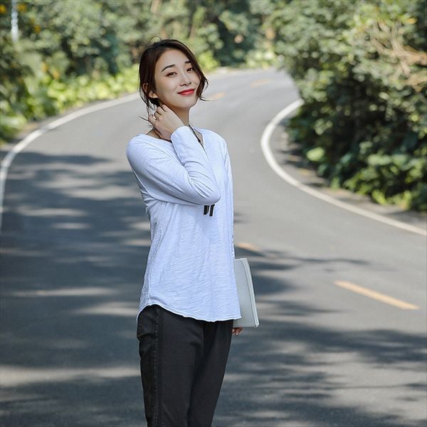 early women's casual base loose solid color v-neck long sleeve t- clothing t-shirt shirt women's clothing, White
early women's casual base loose solid color v-neck long sleeve t- clothing t-shirt shirt women's clothing, White