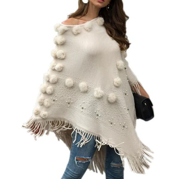 fashion spring women sweater lady hairball tassels poncho long knitted pullovers cape coat diamond round neck sweater s221, Black
fashion spring women sweater lady hairball tassels poncho long knitted pullovers cape coat diamond round neck sweater s221, Black