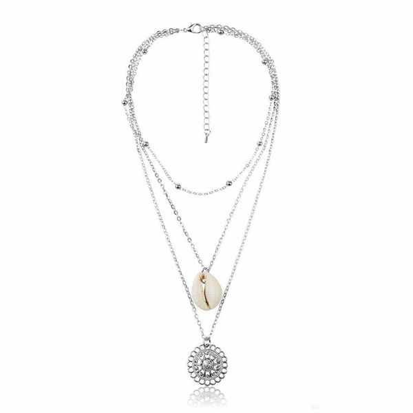 wholesale- pendant necklace 2020 new charm natural shell multi-layer chokers necklaces bohemian beach collar neck chain boho jewelry gift, Silver
wholesale- pendant necklace 2020 new charm natural shell multi-layer chokers necklaces bohemian beach collar neck chain boho jewelry gift, Silver