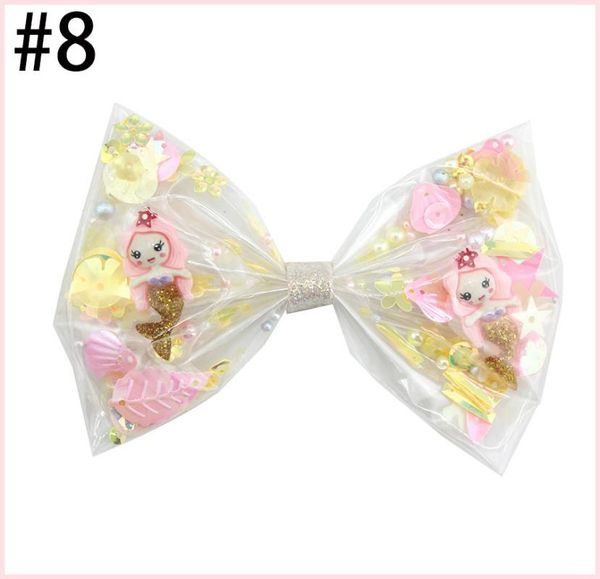 10pcs pvc mermaid hair bows glitter bling bling hair clips popular girl accessories for, Slivery;white
10pcs pvc mermaid hair bows glitter bling bling hair clips popular girl accessories for, Slivery;white