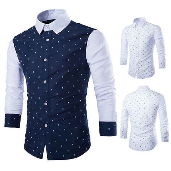 men's fashion casual skull print long sleeves slim fit button dress shirt 09wg, White;black
men's fashion casual skull print long sleeves slim fit button dress shirt 09wg, White;black