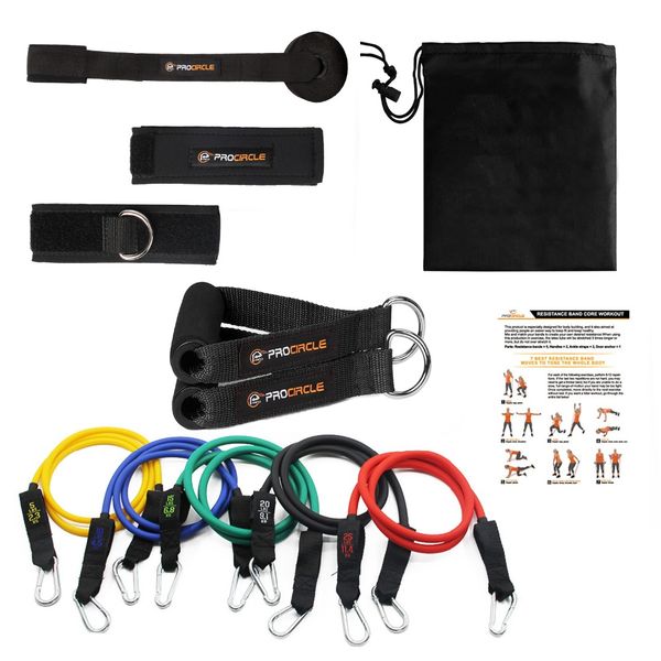 procircle resistance bands 11pcs set with 5 exercise tubes band,door anchor,foam handles,ankle straps and carrying case
procircle resistance bands 11pcs set with 5 exercise tubes band,door anchor,foam handles,ankle straps and carrying case