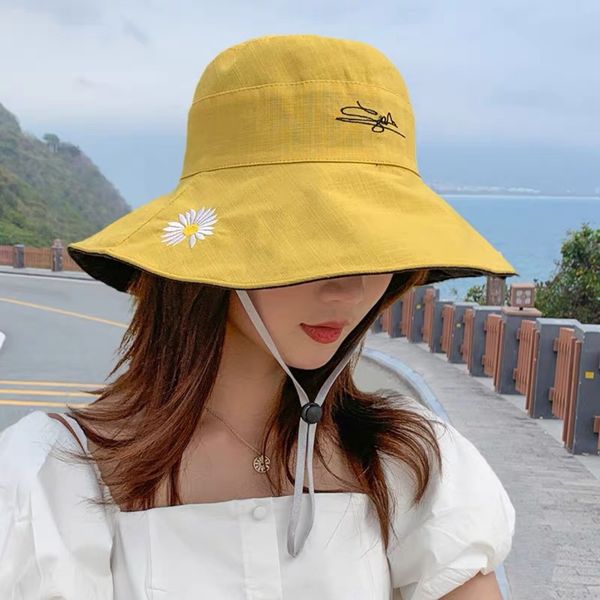 women's summer gd bucket toque bucket daisies double-sided big edge basin hat sunshade wind fisherman hat, Blue;gray
women's summer gd bucket toque bucket daisies double-sided big edge basin hat sunshade wind fisherman hat, Blue;gray
