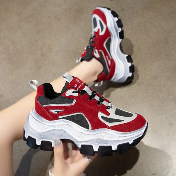 women platform chunky heels flats office mixed colors sneakers women lace up shoes walking increase woman i6, Black
women platform chunky heels flats office mixed colors sneakers women lace up shoes walking increase woman i6, Black