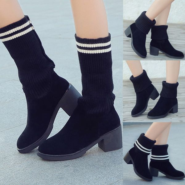 new women shoes high heels slip long boots winter stretch socks boots elegant square high heels round toe shoe female plus size, Black
new women shoes high heels slip long boots winter stretch socks boots elegant square high heels round toe shoe female plus size, Black