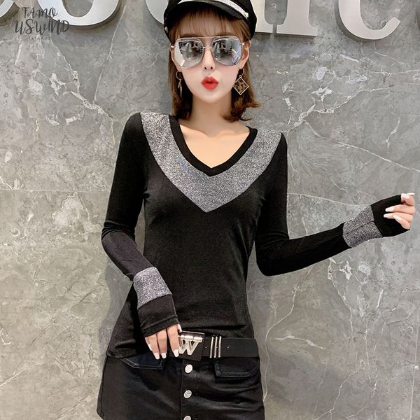 v neck european patchwork shiny turtleneck pullover tshirt women 2020 new autumn winter clothes camiseta mujer t98006, White
v neck european patchwork shiny turtleneck pullover tshirt women 2020 new autumn winter clothes camiseta mujer t98006, White
