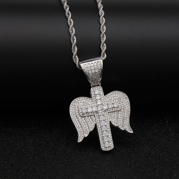 gold & white gold plated bling cubic zirconia mens cross angel wing chain necklace designer luxury full diamond hiphop jewelry gifts for men, Silver
gold & white gold plated bling cubic zirconia mens cross angel wing chain necklace designer luxury full diamond hiphop jewelry gifts for men, Silver