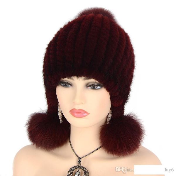 womens winter super warm hat knitted mink real fur hats fashionable soft beanie fox pom pom brim, Blue;gray
womens winter super warm hat knitted mink real fur hats fashionable soft beanie fox pom pom brim, Blue;gray
