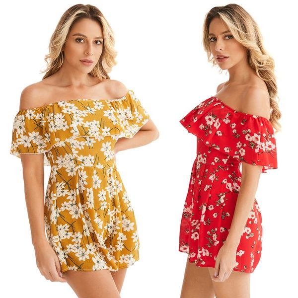 women's jumpsuits & rompers summer women beach print floral casual short jumpsuit off-shoulder party playsuit, Black;white
women's jumpsuits & rompers summer women beach print floral casual short jumpsuit off-shoulder party playsuit, Black;white