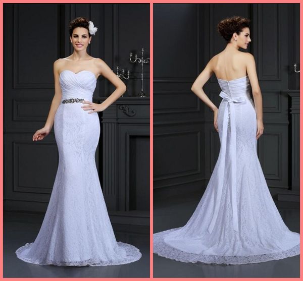 2020 new arrival white lace mermaid wedding dress strapless sweetheart neck beaded pleated fashion wedding gowns selling
2020 new arrival white lace mermaid wedding dress strapless sweetheart neck beaded pleated fashion wedding gowns selling