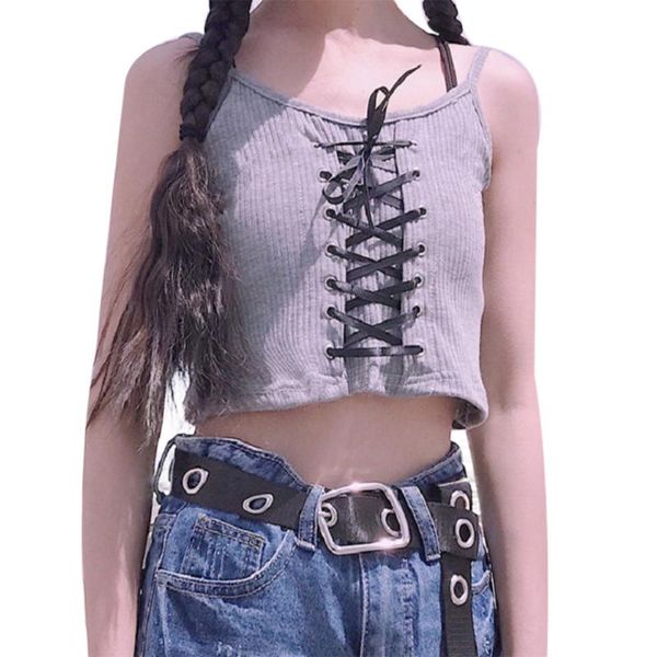 summer ladies solid color lace up sleeveless short vest girls elastic camisole tank female casual base shirt, White
summer ladies solid color lace up sleeveless short vest girls elastic camisole tank female casual base shirt, White