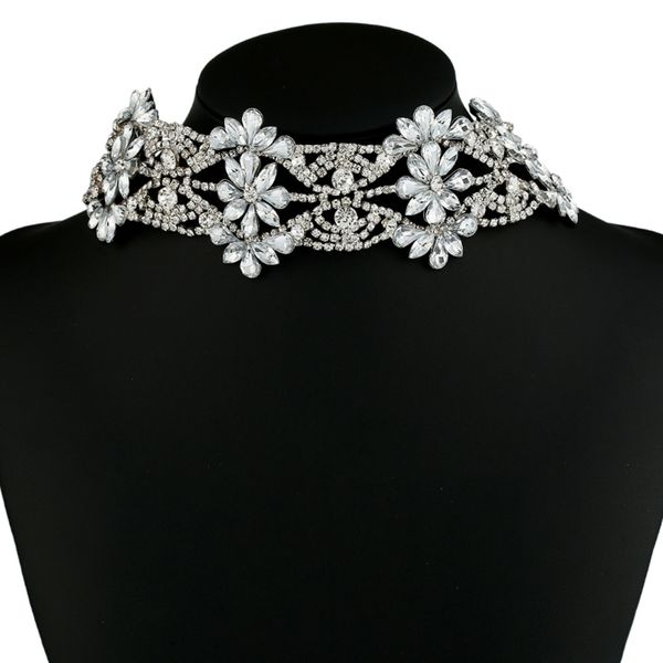 luxury glitter flower rhinestone choker collar necklace party prom fancy bib statement lady ornaments, Silver
luxury glitter flower rhinestone choker collar necklace party prom fancy bib statement lady ornaments, Silver