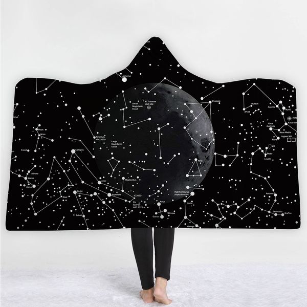 

starry sky constellation blanket keep warm soft comfortable design blanket american simple style black background