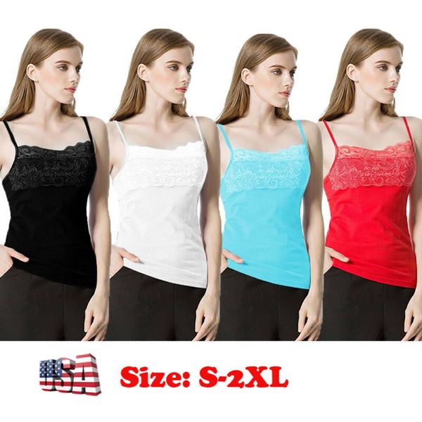 womens ultra-thin sleeveless lace camisoles summer spaghetti strap mini cotton vest casual camis, Black;white
womens ultra-thin sleeveless lace camisoles summer spaghetti strap mini cotton vest casual camis, Black;white