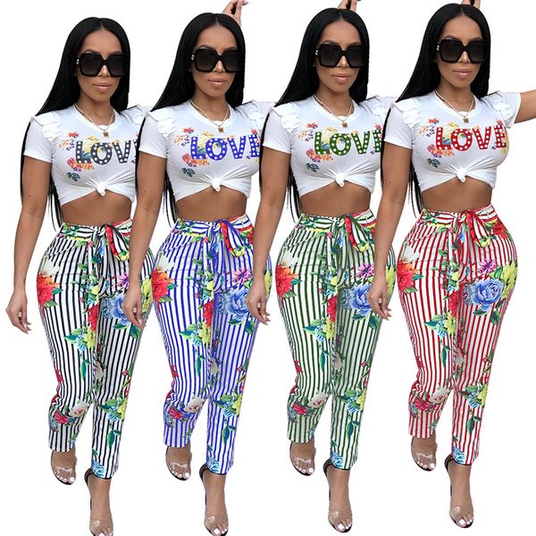 women 2 piece set and pants casual tracksuit floral letter print crop short sleeve striped pants slim two piece set suit, Gray
women 2 piece set and pants casual tracksuit floral letter print crop short sleeve striped pants slim two piece set suit, Gray