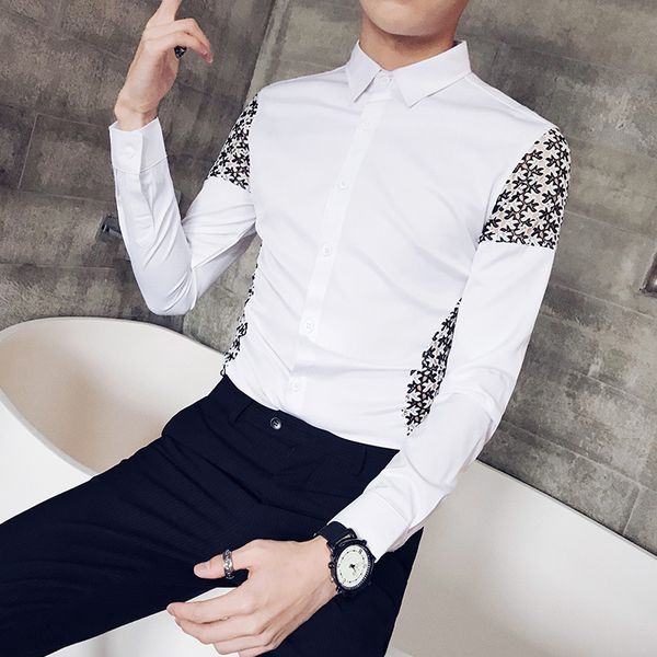 gzdeerax long sleeve mens shirts luxury lace splicing party casual party mens dress shirts fashion slim fit nightclub male shirt, White;black
gzdeerax long sleeve mens shirts luxury lace splicing party casual party mens dress shirts fashion slim fit nightclub male shirt, White;black