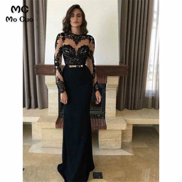 illusion long sleeves prom dresses with appliques lace evening gown vestido de festa backless elastic satin prom dresses, White;black
illusion long sleeves prom dresses with appliques lace evening gown vestido de festa backless elastic satin prom dresses, White;black
