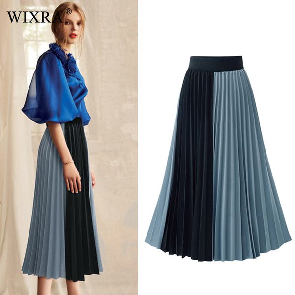 wixra 2019 new spring summer women a line pleated skirts high waist elegant skirt patchwork mid-calf skirt, Black
wixra 2019 new spring summer women a line pleated skirts high waist elegant skirt patchwork mid-calf skirt, Black