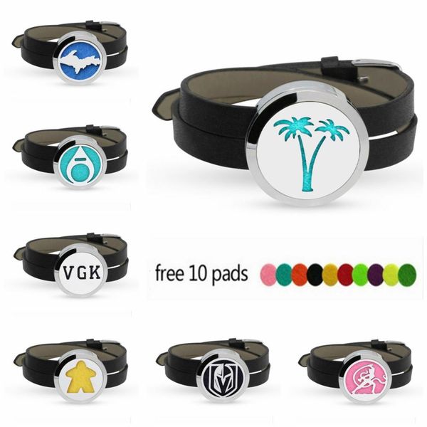 coconut tree water drop 30mm 316l stainless steel essential oil diffuser locket bracelet pu leather band 10pcs pads, Black
coconut tree water drop 30mm 316l stainless steel essential oil diffuser locket bracelet pu leather band 10pcs pads, Black