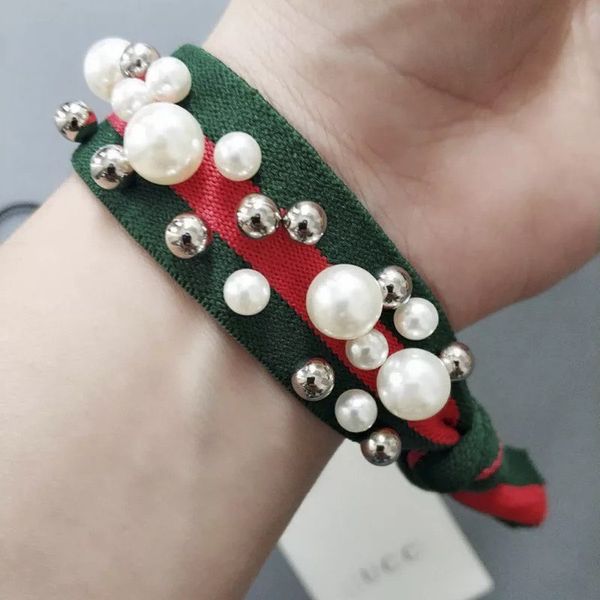 22 colors pearls hair bands designer high elastic red and green striped hair ring beaded elastic beam hair rope fashion jewelry, Pink
22 colors pearls hair bands designer high elastic red and green striped hair ring beaded elastic beam hair rope fashion jewelry, Pink