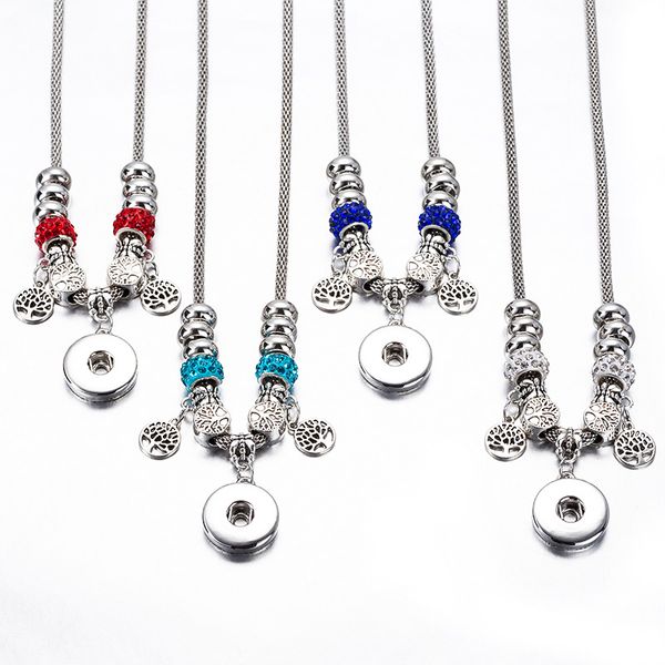 6 color water wafer bead silver plated necklace diy life tree pendant 18mm snap pendant necklace charm jewelry p10, White
6 color water wafer bead silver plated necklace diy life tree pendant 18mm snap pendant necklace charm jewelry p10, White