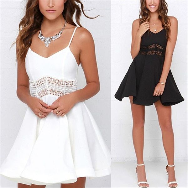 white black vestidos 2018 summer fashion women strap v neck crochet lace waist skater dress casual party mini short dresses
white black vestidos 2018 summer fashion women strap v neck crochet lace waist skater dress casual party mini short dresses