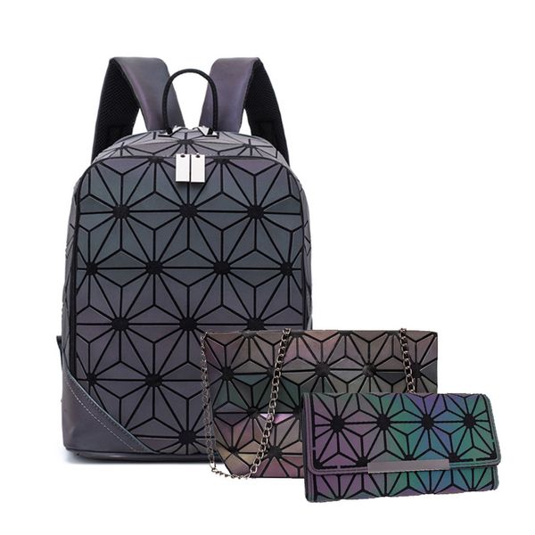 new luminous backpack women backpack lattice set school backpacks for teenage girl school bags holographic clutch purse mochila
new luminous backpack women backpack lattice set school backpacks for teenage girl school bags holographic clutch purse mochila
