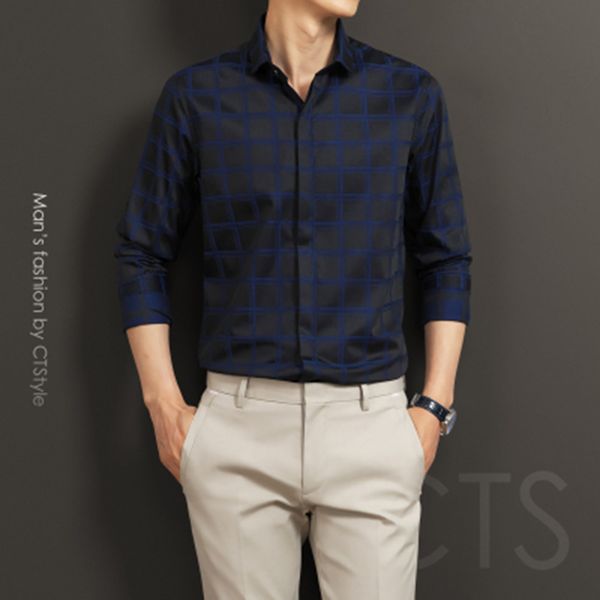 spring and autumn men's plaid long-sleeved shirt business casual slim shirt ironing dress cotton black and white tide men's, White;black
spring and autumn men's plaid long-sleeved shirt business casual slim shirt ironing dress cotton black and white tide men's, White;black