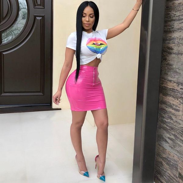 summer lip club two piece women set crop and skirt casual sets liip 2 piece outfits for women, Gray