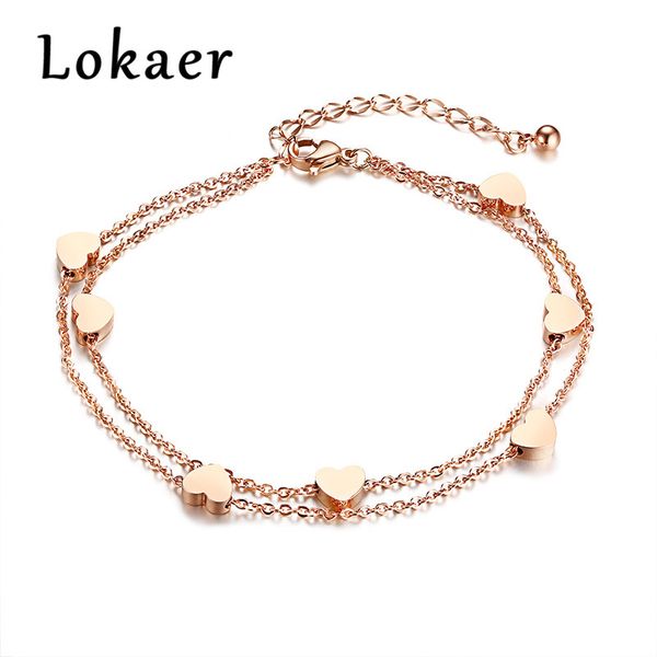 lokaer fashion temperament stainless steel heart double layers bracelet & anklet ladies jewelry wholesale, Black
lokaer fashion temperament stainless steel heart double layers bracelet & anklet ladies jewelry wholesale, Black