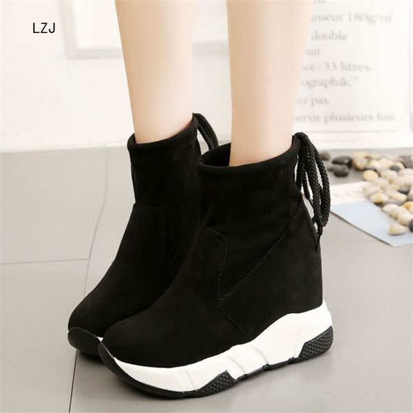 lzj women ankle boots platforms shoes woman high heels inside height increasing faux suede boots lace up sneakers 35-39, Black
lzj women ankle boots platforms shoes woman high heels inside height increasing faux suede boots lace up sneakers 35-39, Black