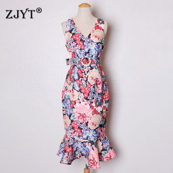 2020 new spring summer runway dress women's fashion v neck sleeveless vintage floral print party trumpet dress vestidos, Black;gray
2020 new spring summer runway dress women's fashion v neck sleeveless vintage floral print party trumpet dress vestidos, Black;gray
