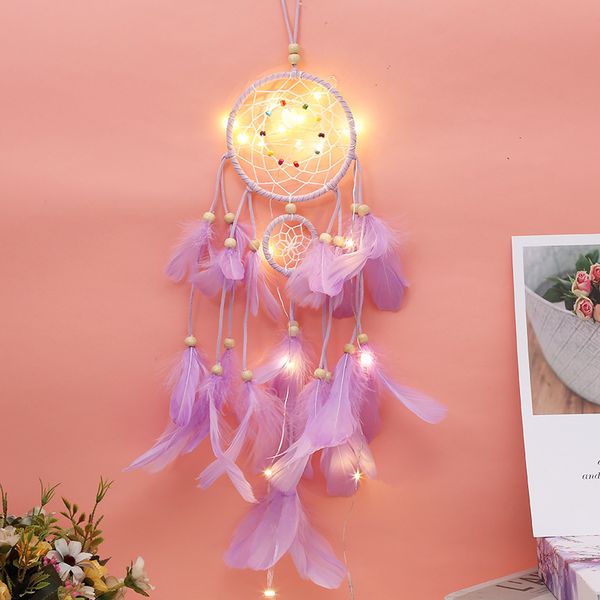 indian dream catcher wind chime accessories handmade led lights diy natural feathers wall hangings circular with feather hanging decoration, Silver
indian dream catcher wind chime accessories handmade led lights diy natural feathers wall hangings circular with feather hanging decoration, Silver