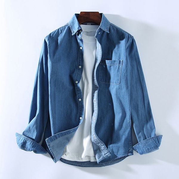 2019 new men's long sleeve denim shirts casual vintage 100% cotton mens blue cowboy shirts mens slim clothing, White;black
2019 new men's long sleeve denim shirts casual vintage 100% cotton mens blue cowboy shirts mens slim clothing, White;black