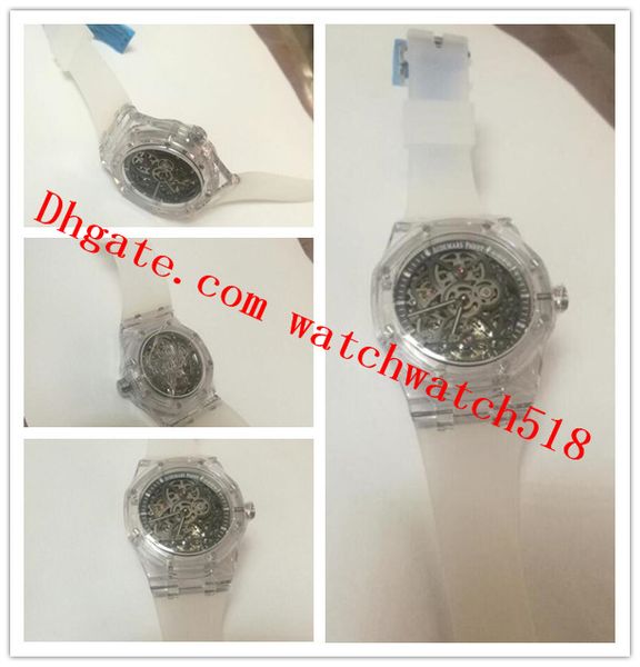 luxury watch mens back transparent black white rubber bracelet steel skeleton 42mm automatic fashion men's watch wristwatch, Slivery;brown
luxury watch mens back transparent black white rubber bracelet steel skeleton 42mm automatic fashion men's watch wristwatch, Slivery;brown