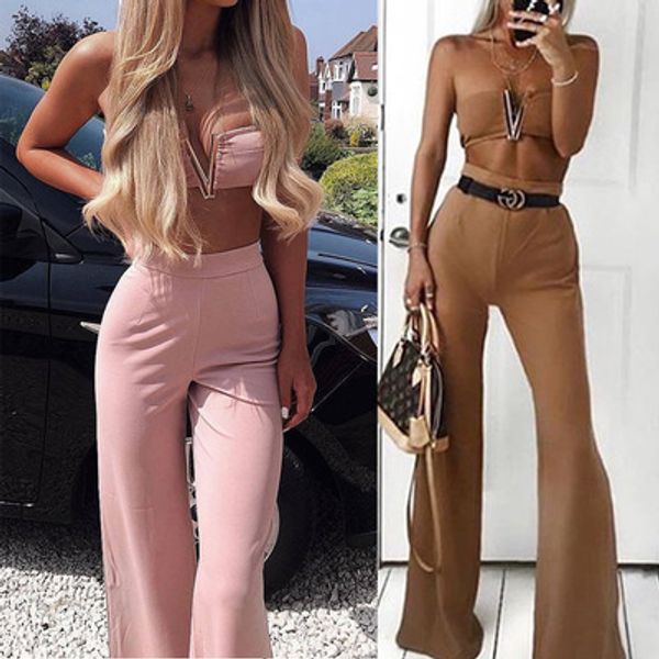 women's jumpsuits & rompers 2 two piece set women wrap chest crop and long pants suit shoulder back bodybuilding tracksuit autumn 2, Black;white
women's jumpsuits & rompers 2 two piece set women wrap chest crop and long pants suit shoulder back bodybuilding tracksuit autumn 2, Black;white