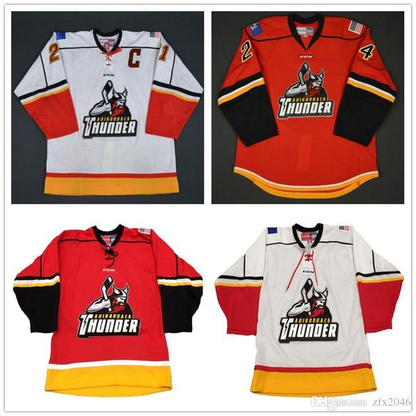 custom echl adirondack thunder 21 macarthur 24 ty loney home hockey jerseys white red stitched patches customized your name any number s-6xl
custom echl adirondack thunder 21 macarthur 24 ty loney home hockey jerseys white red stitched patches customized your name any number s-6xl