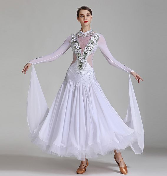 white ballroom competition dance dresses women 2019 new long sleeve waltz dance skirt standard ballroom dancing dress adult, Black;red
white ballroom competition dance dresses women 2019 new long sleeve waltz dance skirt standard ballroom dancing dress adult, Black;red