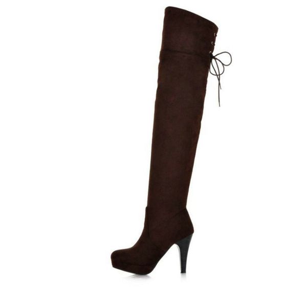 Sexy High-Heels Shoes Over Knee High Boots Fashion Women Round Toe Platform Winter Lace Up boots, Brown
Sexy High-Heels Shoes Over Knee High Boots Fashion Women Round Toe Platform Winter Lace Up boots, Brown
