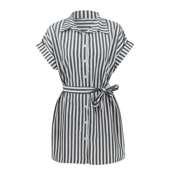 summer womens striped shirt dresses single breasted belt female casual dresses panelled fashion ladies straight dresses with sashes, Black;gray
summer womens striped shirt dresses single breasted belt female casual dresses panelled fashion ladies straight dresses with sashes, Black;gray